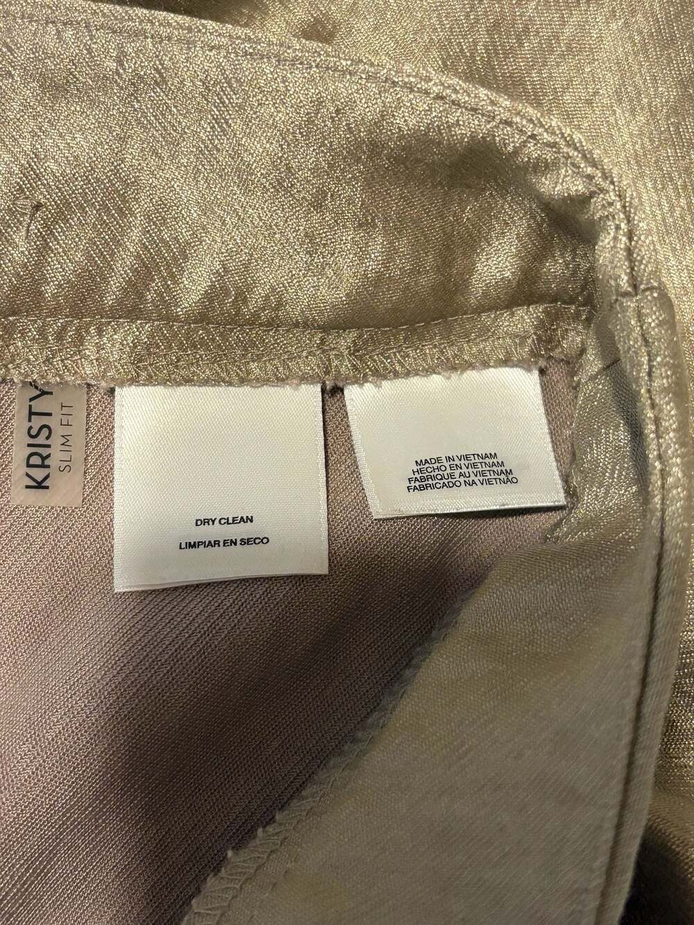 Kasper Women's Kristy Slim Fit Metallic Gold Trousers Size 12 #1394 - Picture 4 of 9